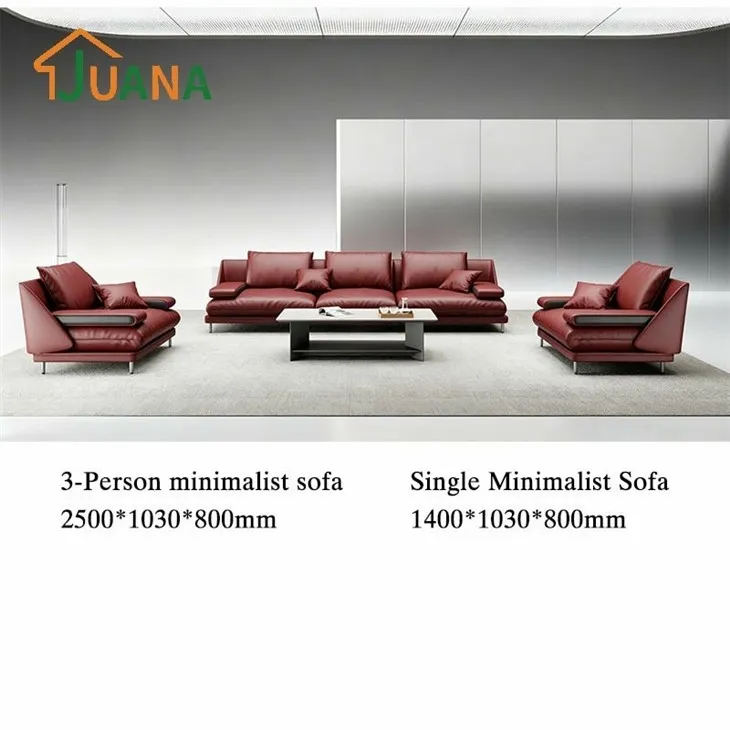 Geometric Block Full-Grain Leather Sofa Suite factory